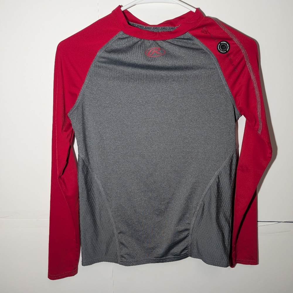 Kids Long Sleeve Red and Gray Shirt Rawling SRG At Fusio Size Small